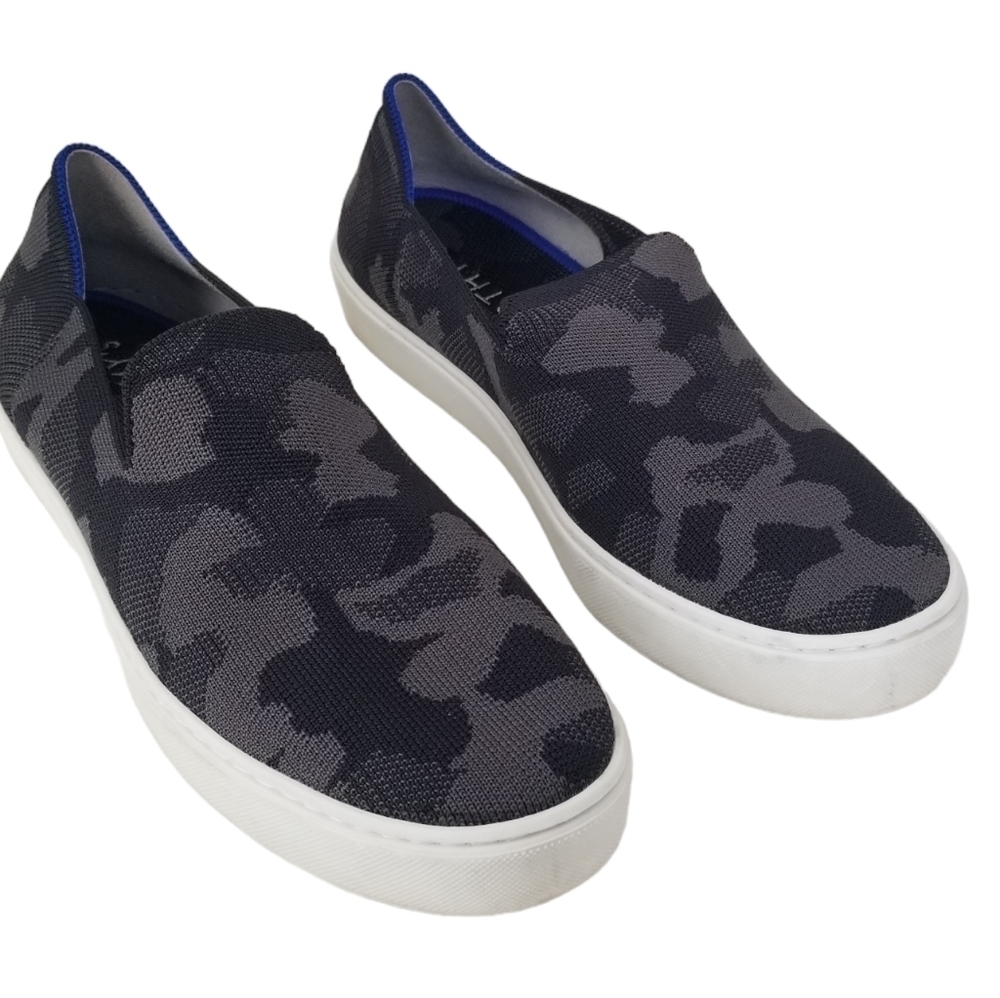 Rothy's The Original Slip On Sneaker Size 10 Gray/Black Camo Print Comfort